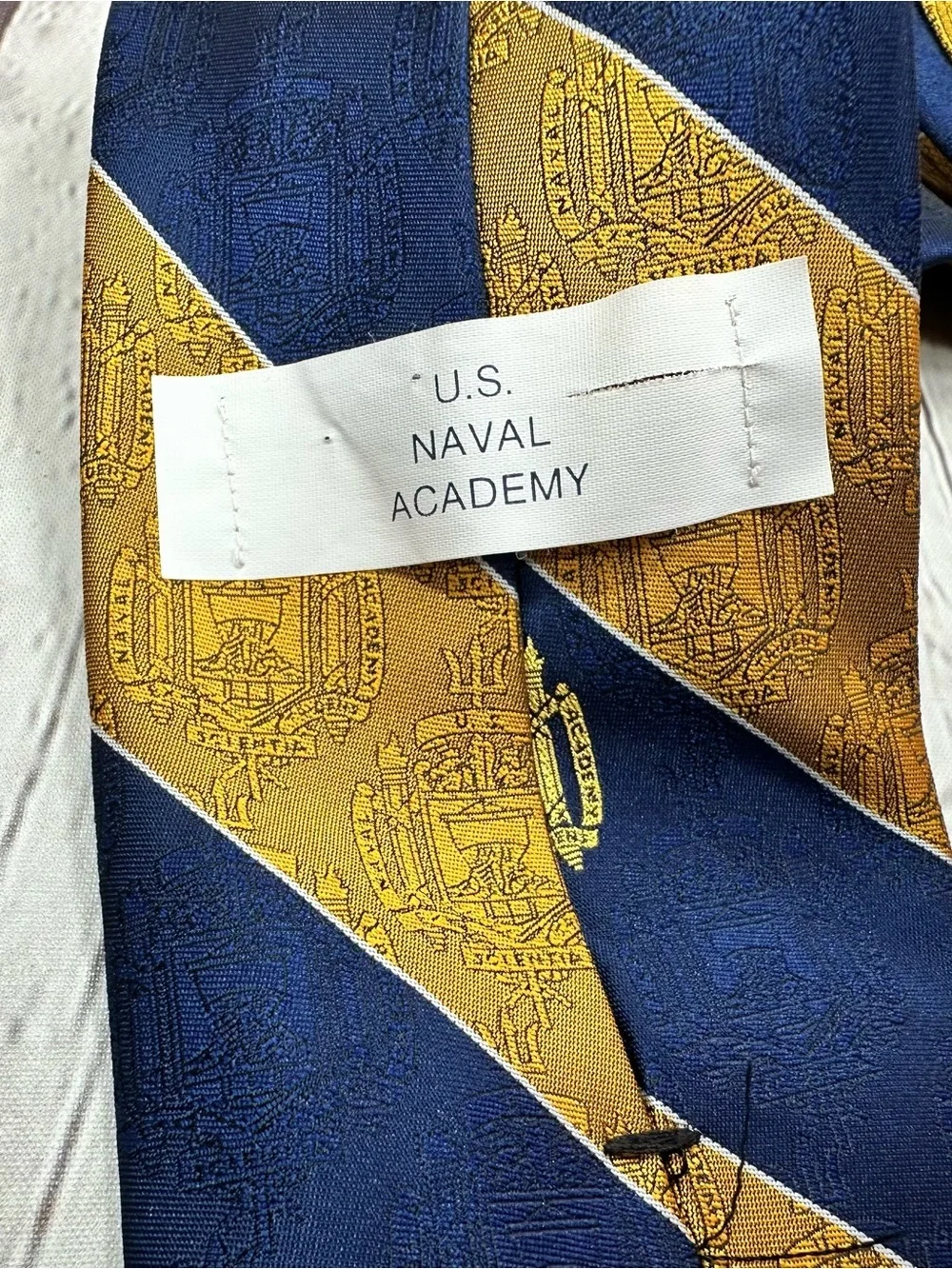 US naval academy Striped Men's Silk Tie - Classic Regimental Design